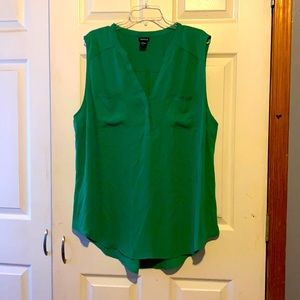Sleeveless green top from Torrid